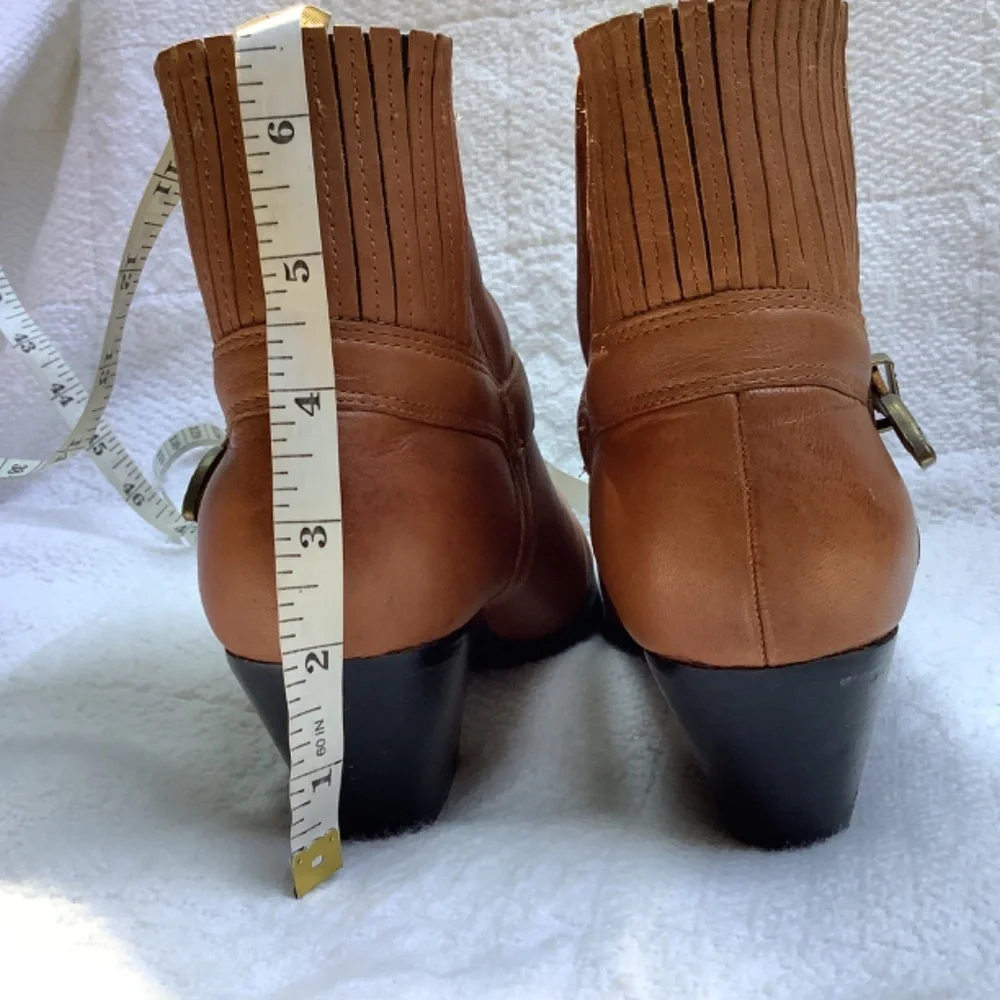 Dingo ankle‎ leather brown boot bootie cowgirl western